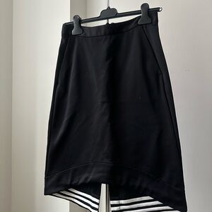 Y-3 Black and White High-Low Skirt